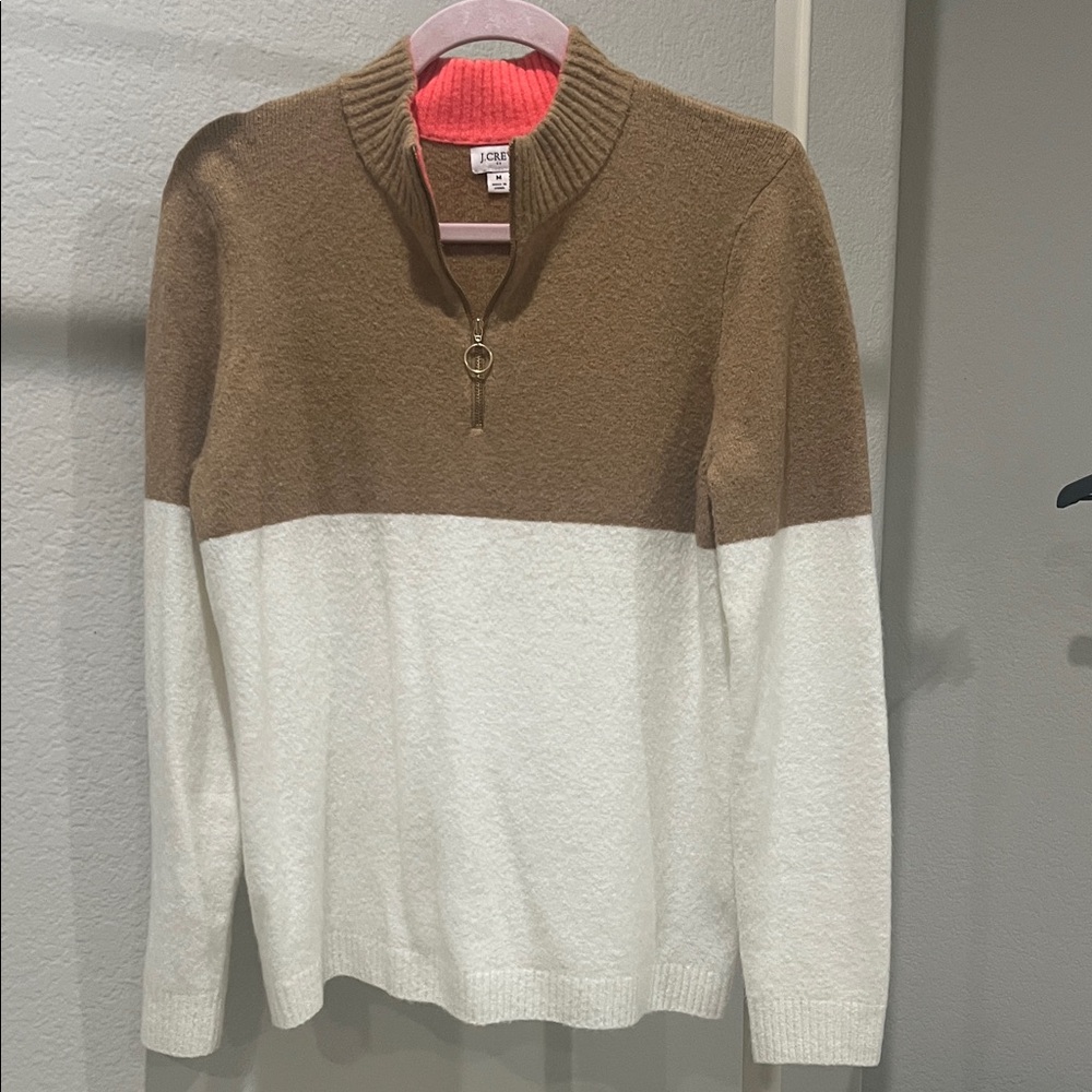 J Crew Factory 1/4 color block sweater - size M